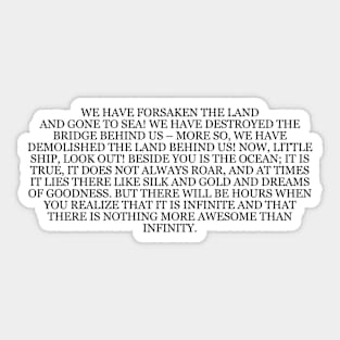 Friedrich Nietzsche  "The Gay Science" Book Quote Sticker